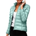 thumbnail image 6 of Purcolt Womens Cropped Puffer Jacket - Quilted Packable Lightweight Winter Coat - Stand Collar Long Sleeve Full Zip Windproof Insulated Snow Coats, 6 of 7