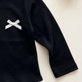 thumbnail image 5 of WUANDIXFA Baby Toddler Cotton Long Sleeve Crewneck Tops 1-14 Years Ruffled Hem Pullover Blouse Daily Casual Clothes,Black,7-8 Years, 5 of 8