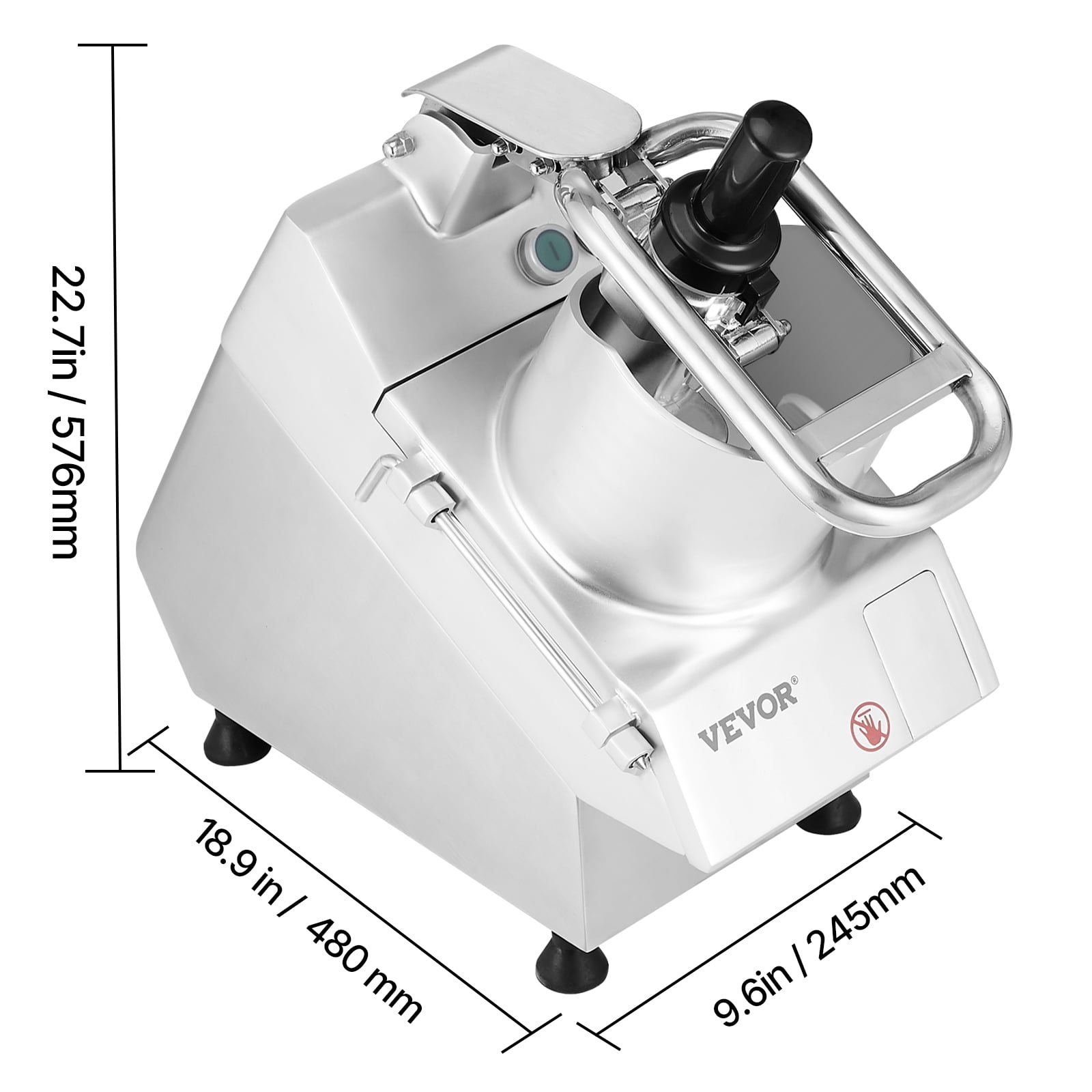 VEVOR Food Processor & Vegetable Chopper, 2 Feeding Holes Food-Grade Stainless Steel Food Processor Chopper with Detachable 6 Blades, 3mm/5mm/7mm/10mm Shredder, 2mm/4mm Slicer, for Vegetables, Fruit