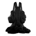 thumbnail image 1 of Women''s Trailing Long Dress Feather Flared Sleeves Dress Perfect For Bachelorette Parties, 1 of 4
