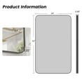 thumbnail image 4 of Tuekys Bathroom Mirror,32x24 inch Stylish Wall-Mounted Rectangular Bathroom Makeup Mirror with Black Metal Frame Explosion-Proof, Moisture-Resistant (Horizontal/Vertical), 4 of 7