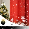 thumbnail image 4 of Red Kitchen Christmas Curtains, Velvet Curtain Set for Kitchen Windows, Floral Snowflake Decoration Cafe Curtains, Thermal Insulated Room Darkening Short Curtain (26" W x 36" L, Set of 2, 4 of 8