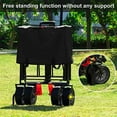 thumbnail image 5 of Folding Wagon Cart With Brake Free Standing Collapsible Utility Camping Grocery Canvas Fabric Sturdy Portable Rolling Buggies Outdoor Garden Sport Heavy Duty Shopping Cart Push Wagon Black, 5 of 6