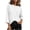 White, variant on Hurxie Womens T-Shirt Casual 3/4 Sleeve Boxy Tops Loose Fit Crew Neck Basic Shirts Blue,L