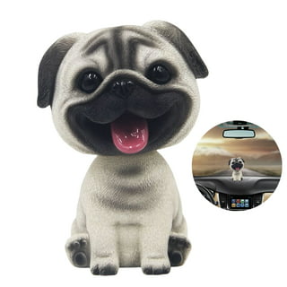 Car Shake Head Dog Home Decoration Bobblehead Dog Dashboard Decor  Car Ornament Creative Resin Shaking Head Dog(Pug) : Toys & Games