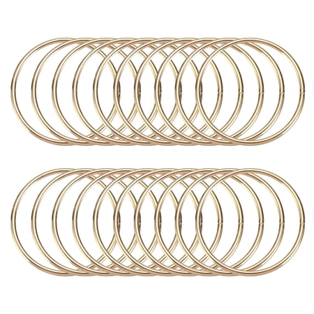 Uxcell 20 Pcs Dream Catcher Rings,Metal Crafts Hoops Floral Hoop 1.4 Inch Macrame Hoops Rings for DIY Crafts Wreath Making Supplies Plant Hangers, Gold