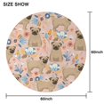 thumbnail image 6 of Bulldog Dog and Flower Florals Round Tablecloth 60"x60",Wrinkle Wipeable Table Cloth for Kitchen Dining Room Picnic Patio Party, 6 of 6