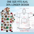thumbnail image 4 of Oversized Wearable Blanket Hoodie,Football Helmets and Balls Pattern Sherpa Blanket Hoodie with Super Pockets,Super Warm Fuzzy Pullover for Women & Men, 4 of 6