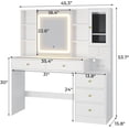 thumbnail image 5 of Amuzer Vanity Table with Drawers and Lighted Mirror, Makeup Desk with Storage and Charging Station, White, 5 of 7