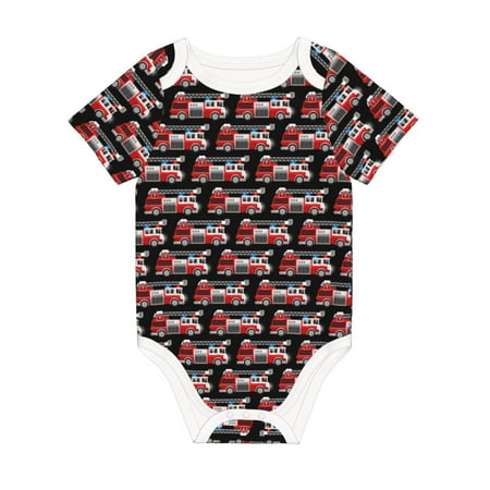

Coaee Fire and Rescue Truck for Soft Cotton Baby Short-Sleeve Bodysuit Baby Girls Boys Bodysuit Romper