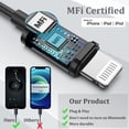 thumbnail image 2 of Guguearth Auriculares para iPhone, Auriculares Certificados MFi Lightning HiFi Estéreo Auriculares con Aislamiento de Sonido Magnético con Micrófono Compatible con iPhone 14 13 12 11 Pro Max iPhone X, 2 of 5