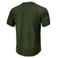 thumbnail image 3 of USNSM Men's Henley Shirts Quick Dry Lightweight Breathable Short Sleeve Fitted Cotton Muscle T-Shirt with Button Green L, 3 of 3