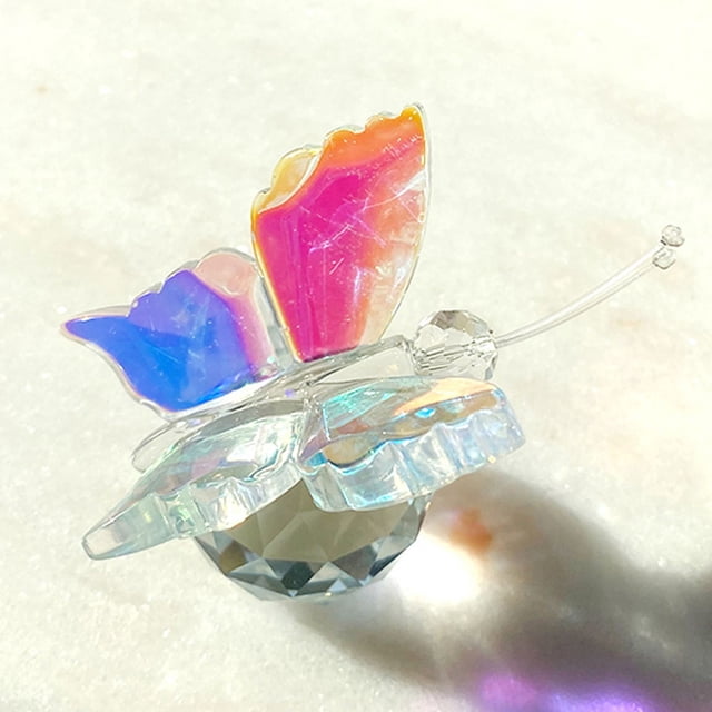 Manualidades Adornos de mariposas de cristal Pequeños animales de cristal Cruz Espejo Regalo