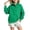 Green, variant on Girls Oversized Sweatshirt - Quarter Snap Front Mock Neck Pullover Travel Casual Solid Color Long Sleeve Fall Sweatshirt Side Split, 7-8 Years