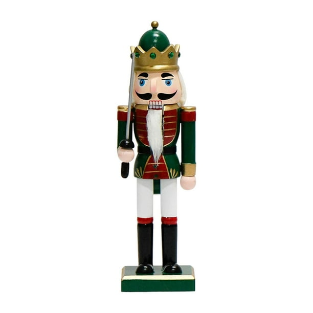Cascanueces de madera para decoración navideña, base estable, muñeco de madera, cascanueces navideños para Verde