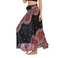 thumbnail image 2 of SWSMCLT Women's Long Coverup Skirt Hippie Gypsy Convertible Travel Boho Cover Up Dress High Waisted Summer Beach Elastic Waist Casual Fashion Black Small-X-Large, 2 of 5