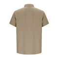 thumbnail image 4 of pstuiky camisetas de manga corta para hombre, Camisas de manga corta con cuello vuelto y botones sueltos informales de color sólido para hombre camisetas de hombre xxxl, 4 of 5
