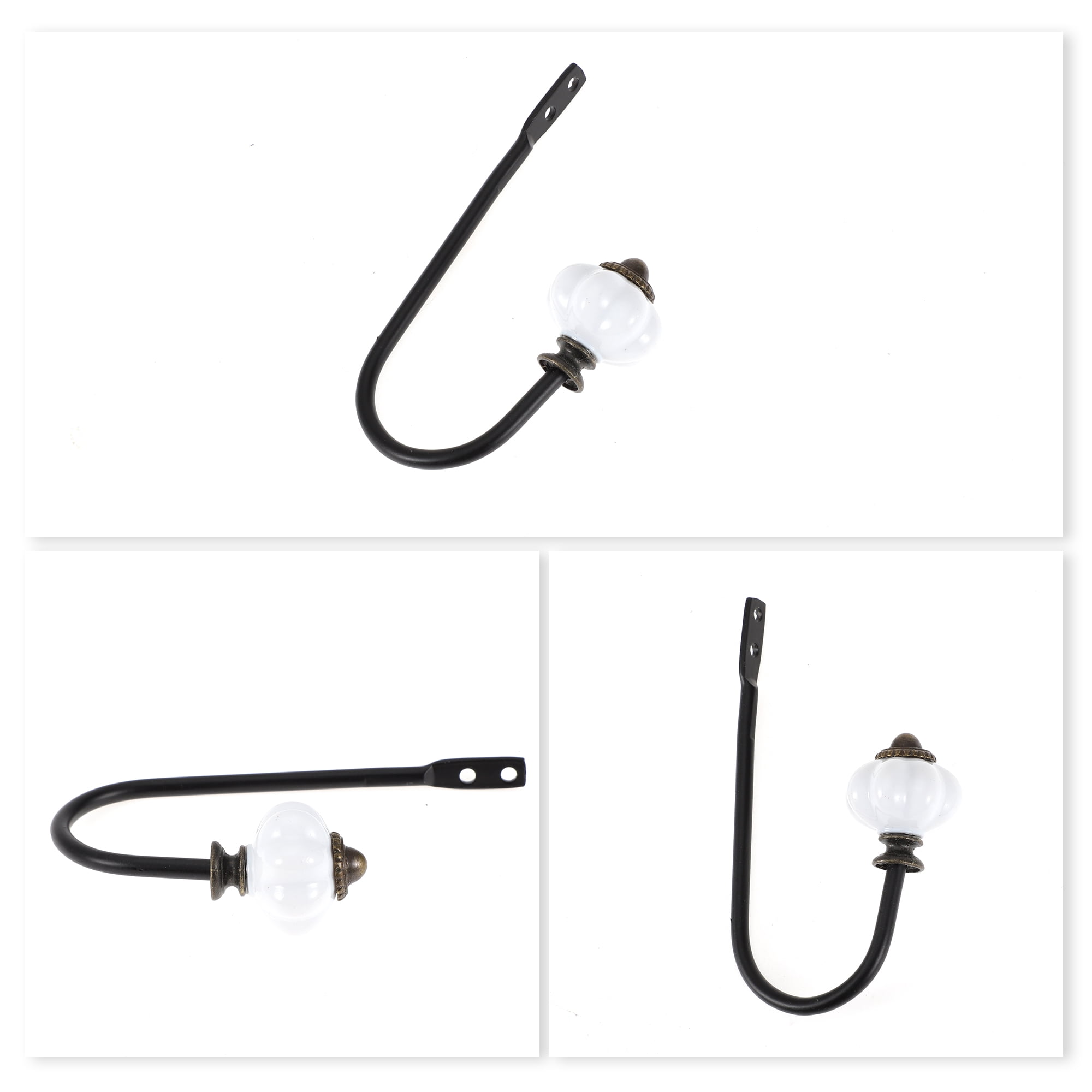 Unique Bargains 4 Pcs Clothes Hooks for Bathroom Kitchen Office Black