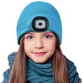 thumbnail image 2 of Beanie with Light for Kids, USB Rechargeable Hands Free LED Headlamp Cap Winter Knitted Night Lighted Hat, 2 of 8