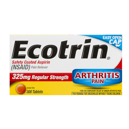 Ecotrin Regular Strength Safety Coated Aspirin For Arthritis 325 mg - 300