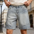 thumbnail image 3 of JTieacloth Mens Baggy Jean Shorts Casual Loose Fit Denim Shorts Summer Five Point Shorts(Blue), 3 of 7