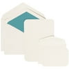 JAM Paper Wedding Invitation Combo Set, 1 Large & 1 Small, Ivory Rounded Edge Set, Ivory Card with Blue Lined Envelope,100/pack