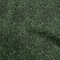oneOone Cotton Jersey Dark Green Fabric Aian Batik Sewing Material Print Fabric By The Yard 58 Inch Wide