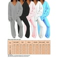 thumbnail image 2 of Sexy Dance Long Sleeve Lounge Sets for Women Feelce Pajamas Set V Neck Two Piece Outfit PJ Lounge Shirt and Pants Set Black XL, 2 of 3