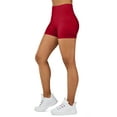 thumbnail image 2 of Gilbin Ultra Soft High Waist Yoga Stretch Mini-Bike Shorts for Women-Many Colors-One Size & Plus Size (Burgundy S-L), 2 of 7