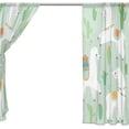 thumbnail image 4 of Coolnut 2PCS Sheer Curtains, 78"x55" Cute Llama with Cactus Gauze Door and Window Voile Curtain Panels for Bedroom Living Room, 4 of 4