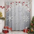thumbnail image 3 of Christmas Snowflakes Shower Curtain, Sliver Xmas Pine Branch Berries Grey Wood Waterproof Fabric Shower Curtains with 12 Hooks, Bathroom Curtain Set for Bathroom Accessories Decor, 72 x 84 Inches, 3 of 9