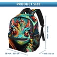 thumbnail image 2 of Chameleon Traveling Backpack with Adjustable Shoulder Strap, Large Capacity, Printed Design, Lightweight, Suitable, School Backpack Set, Large Backpack., 2 of 6