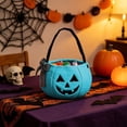 thumbnail image 6 of Halloween Pumpkin Candy Bag with Bow, Handheld Bucket Candy Bags Halloween Holiday Decoration (1PC Blue), 6 of 6