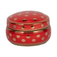 thumbnail image 3 of Sagebrook Home Ceramic Covered Dotted Jar, Red/Gold Ceramic, 7 X 7 X 3.75 Inches, 3 of 8