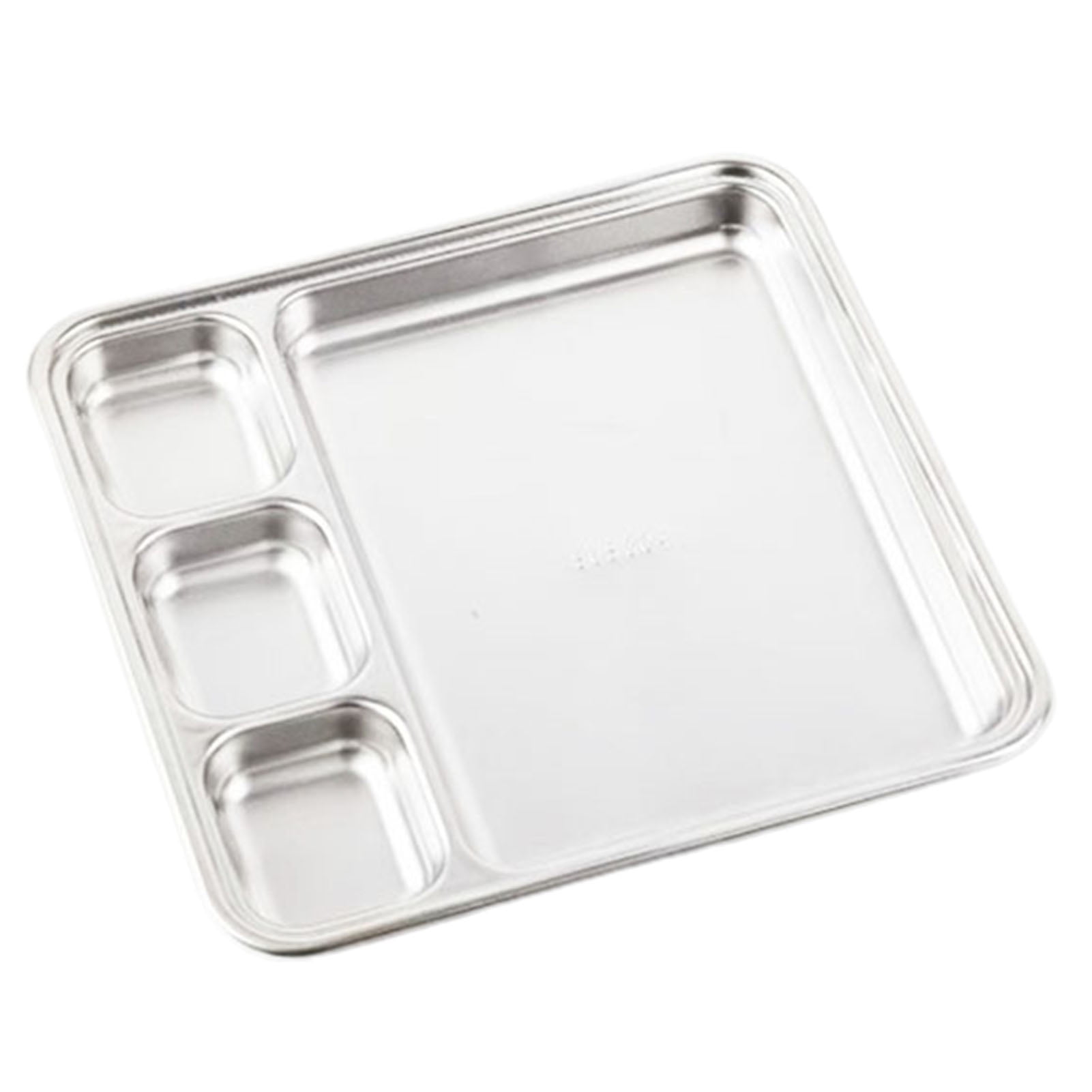 Grandest Birch Integrated Design Divided Dinner Tray Antideformed Stainless Steel Snack Dinner