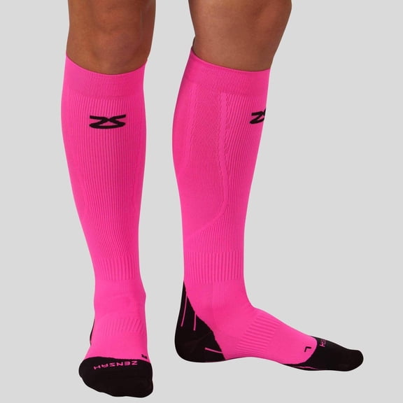 Zensah Tech Compression Socks-Medium-Neon Pink