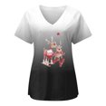 thumbnail image 3 of Uniformes médicos cortos con estampado de Papá Noel para mujer, blusa de enfermería con bolsillo, camisa de trabajo para el cuidado de mascotas, camisa de enfermera, 3 of 5