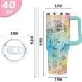 thumbnail image 3 of 40oz Insulated Tumbler with Handle - Sea Turtle Watercolor Ocean Design, Leakproof Travel Coffee Mug Cup, Gift for Women Turtle Lovers, 3 of 6