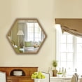 thumbnail image 4 of CHLOE's Reflection Contemporary Maple Finish Hexagon Framed Wall Mirror 24" Width, 4 of 6
