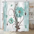 thumbnail image 3 of Rustic Farmhouse Shower Curtain, Farm Green Daisy Floral Flowers and Butterfly on Country Waterproof Fabric Bathroom Curtains, Vintage Green Flower Bathroom Shower Curtain with 12PCS Hooks, 70X70IN, 3 of 5