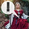 thumbnail image 3 of OULII Renaissance Medieval Skirt Hike with Unique Ring Design for Cosplay Costumes Black, 3 of 8