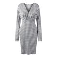 thumbnail image 4 of Vestido de glúteos de manga larga con estampado de cuello en V sexy para mujer de otoño e invierno Fridja  nbo4213, 4 of 8