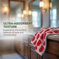 thumbnail image 6 of Unique Bargains 4Pcs Fruit Printed Cotton Soft Absorbent Face Cloths Red 13" x 13", 6 of 6