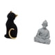 thumbnail image 5 of Figura de escritorio,Estatua de gato,linda estantería,escritorio,decoración del hogar,Estatua de mono,Estatua de Buda Mono para Interiores y Exteriores Budista,Figuras en miniatura meditando, 5 of 8