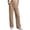 Khaki, variant on Women's Drawstring Elastic Waist Ribbed Pants Casual Loose High Waist Straight Leg Loungewear Trousers with Pockets