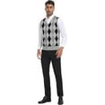 thumbnail image 7 of Aiyino Mens Sweater Vests Sleeveless V-Neck Knit Pullover Vest Casual Argyle Pullover Knitwear Vests Tank Top Sweater Vest with Ribbed Edge, 7 of 7