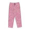 thumbnail image 4 of Disketp Glitter Pink Print Women'S Comfy Pajama Pants Casual Drawstring Palazzo Lounge Wide Leg Pants, 4 of 9