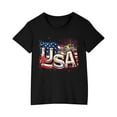 thumbnail image 6 of GERsome Girls Boys 4th of July T-Shirts Unisex Kids American Flag Cotton Short Sleeve Crewneck Shirts USA Stars and Stripes Patriotic Tops, 4-5 Years, 6 of 6