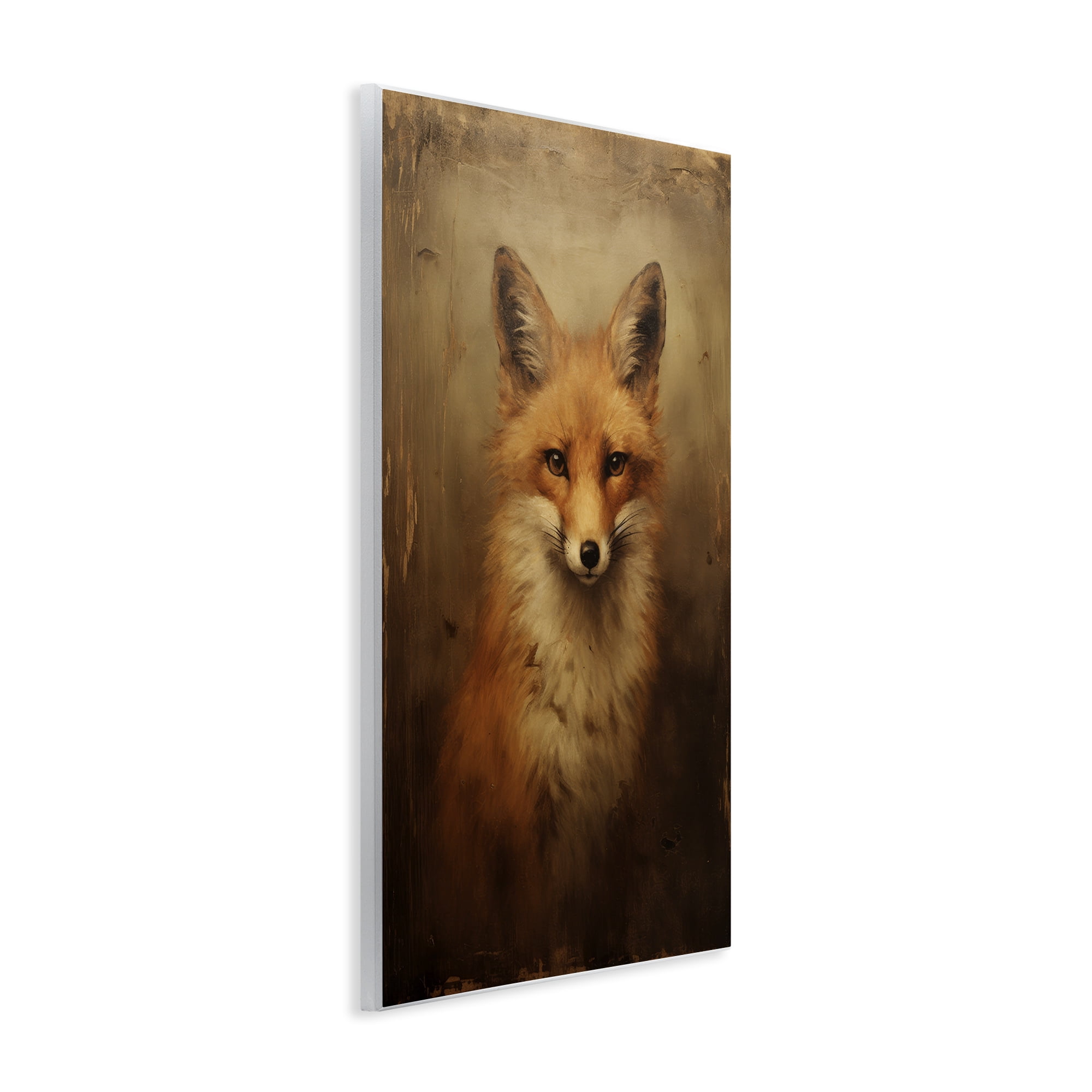 Stupell Industries Dark Fox Visage Animals & Insects Painting Unframed Art Print Wall Art, 13 x 19
