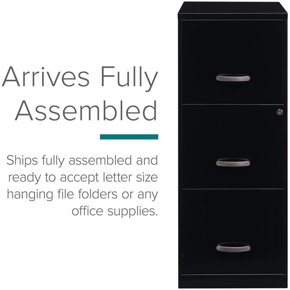 Scranton 3 Drawer Letter File Cabinet in Black